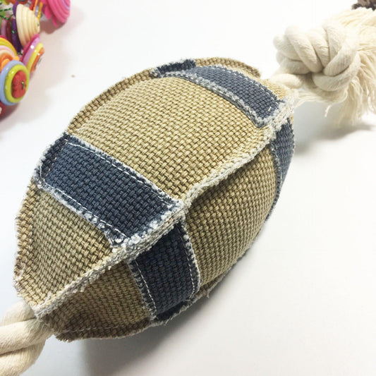 Durable Linen Cotton Rope Dog Toy For Rugby Training - Bite Resistant