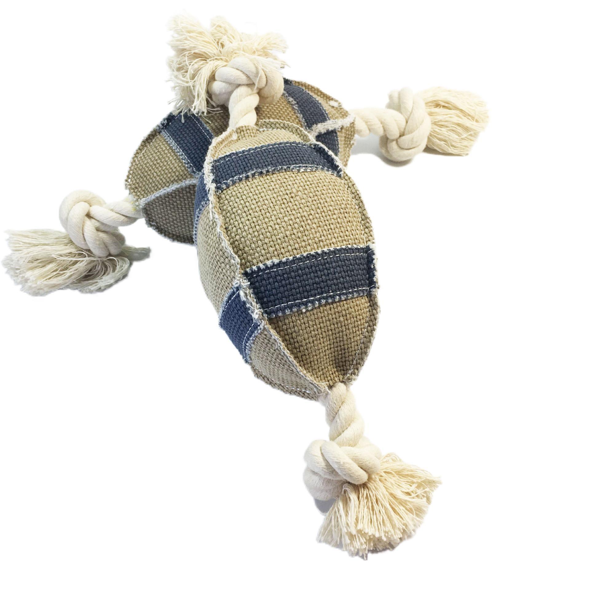 Durable Linen Cotton Rope Dog Toy For Rugby Training - Bite Resistant