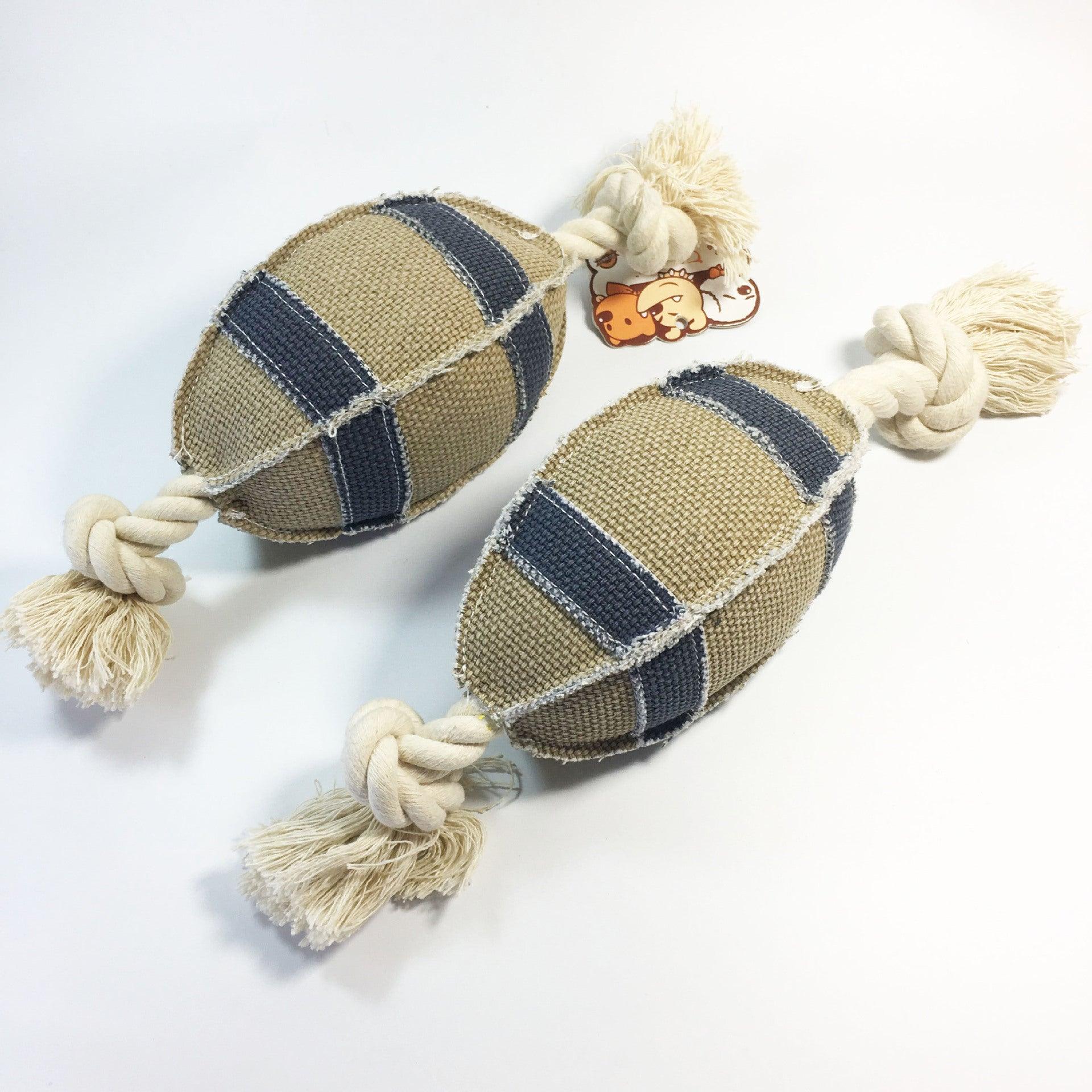 Durable Linen Cotton Rope Dog Toy For Rugby Training - Bite Resistant